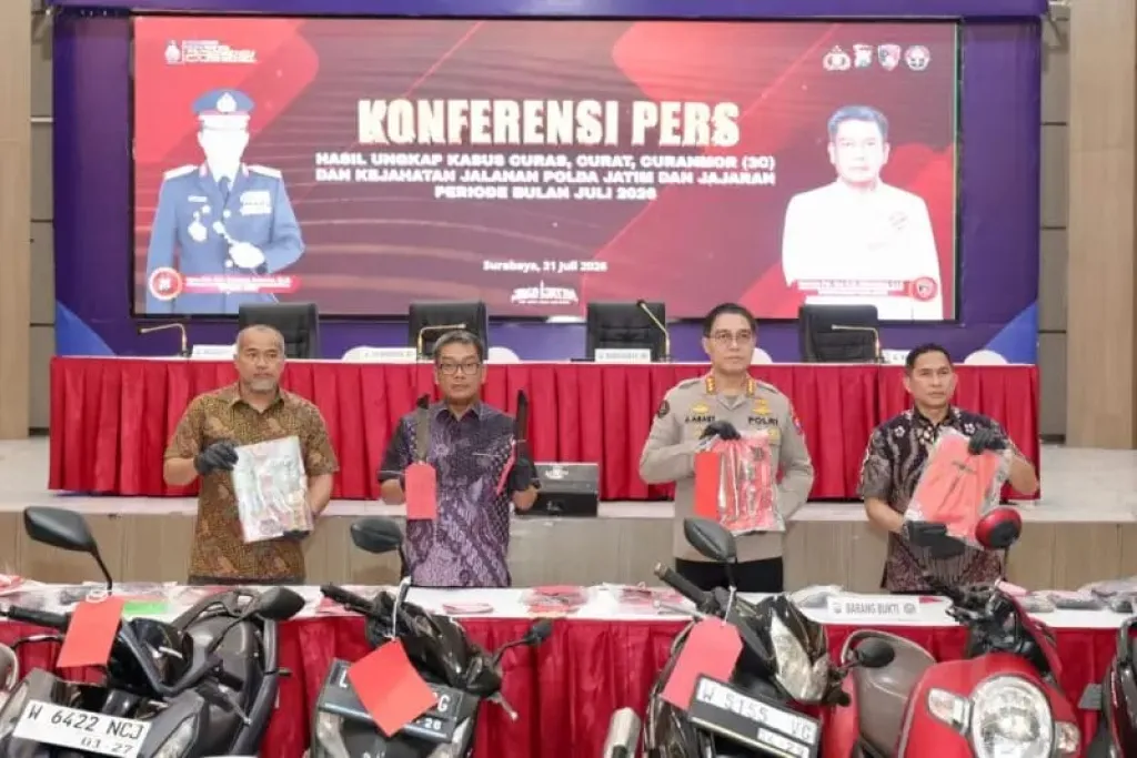 Polda Jatim Bongkar 178 Kasus 3C Selama Juli 2026, Ratusan Pelaku Diamankan