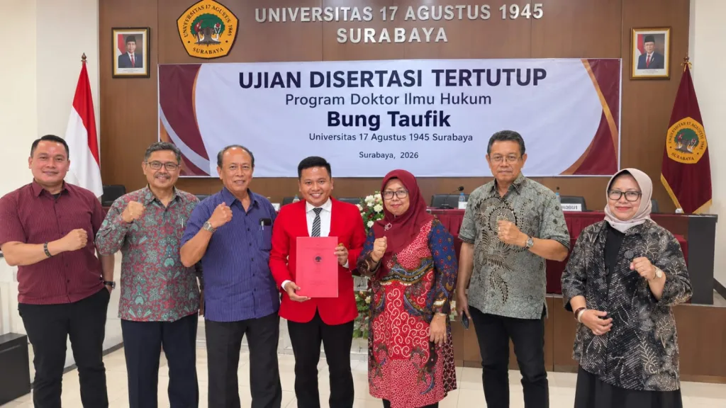 SELAMAT DAN SUKSES PROMOSI DOKTOR ILMU HUKUM Dr. Moh. Taufik, I.Kom., S.H., M.H.